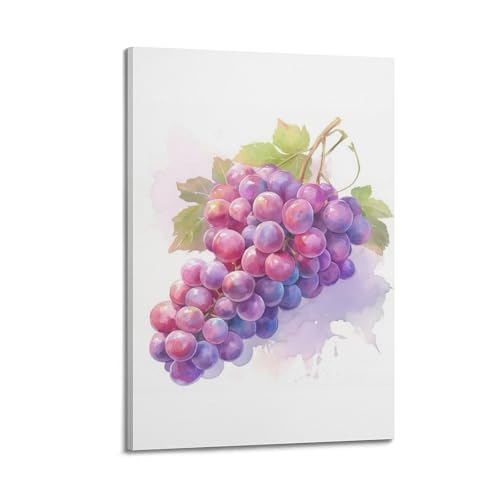 Poster moderne sur toile grappe de raisin violette JIDUHON 20x30 cm