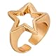 YIGZYCN Stilvoller geometrischer Stern-Finger-Schmuck, verstellbar, unregelmäßiger Sternring, geometrische Ringe für Egirls und Modeliebhaber