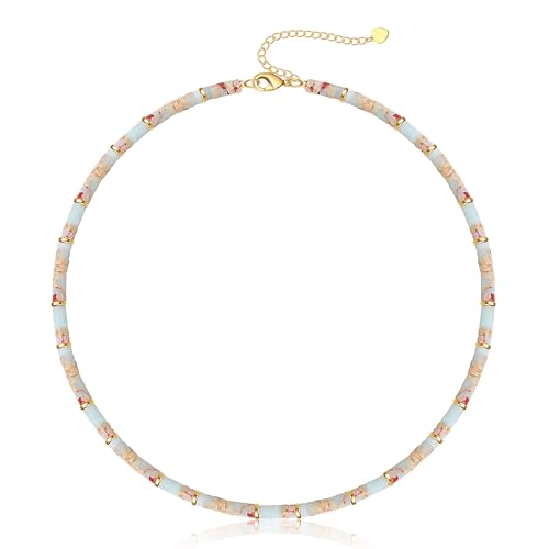 Choker Necklace for Women, Beaded Necklaces for Women Stocking Stuffers for Teens Teen Girl Gifts Gifts for Her Adjustable 14k Gold Gemstone Summer Anniversary Birthday Christmas Jewelry