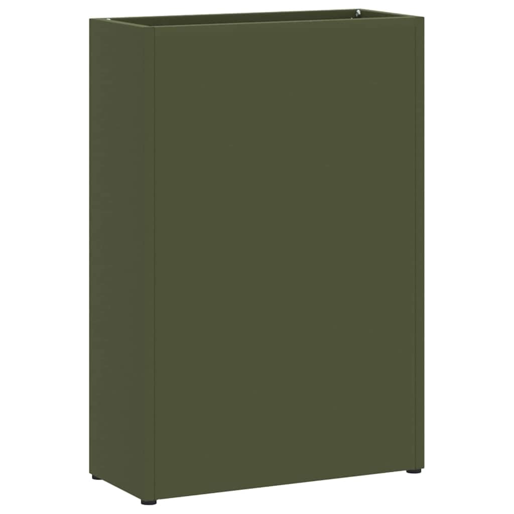 vidaXL Stand de Parapluie de Pluie Vert Olive 28 x 12 x 41 cm Acier, Rangement d'entrée, Support Parapluie rectangulaire, Moderne, Durable, pour Une Maison Bien organisée