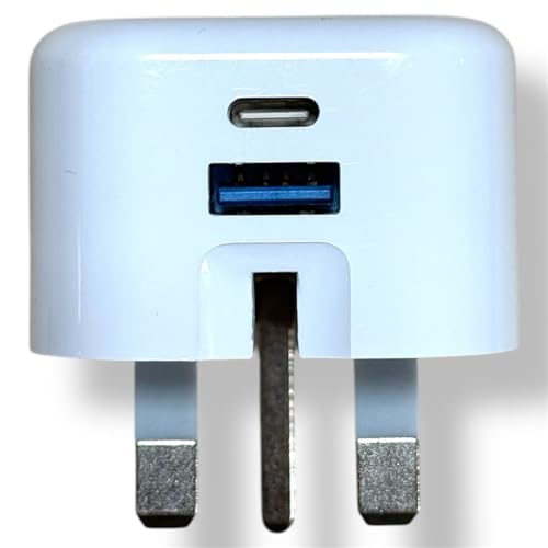 USB C Plug, 20W Type C Fast Charging, Foldable Wall Power Adapter Plug UK, Dual Port Charger Block for iPhone 15/14 /13 Pro Max/Plus/ipad pro/Samsung Galaxy/Tablet