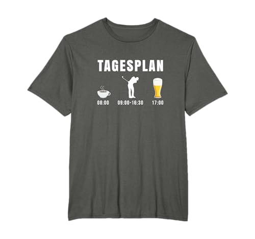 Tagesplan Kaffee Golf Bier Lustiges Golfspieler Geschenk T-Shirt