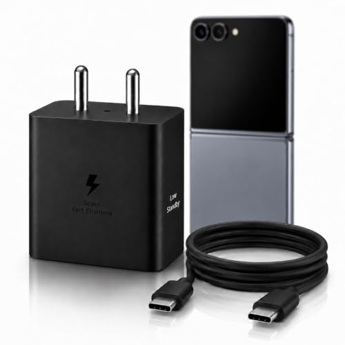 Image of 45W Type-C PD Charger Adapter with 1m USB C Cable Compatible with Galaxy Z Flip 5 & M54|M55|M56|M57|A56|A57|F56|S26|S25 (Ultra, Edge, Plus, FE) & Tab Series 100-240V Fast Charging Travel Adaptor