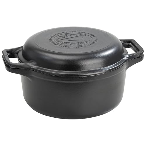 Victoria Horno Holandés Olla y Sartén Inducción Hierro Fundido Esmaltado 27cm, Juego 2 Piezas...