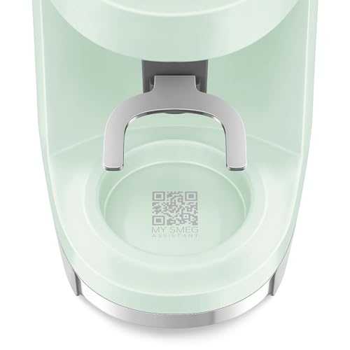 Image of SMEG CGF03 Burr Coffee Grinder, Electric Conical Burr Grinder with 15 Grind Settings, 8 Presets, 240g Bean Hopper, Espresso, Moka & Drip Coffee Grinder, 50's Retro Style (Pastel Green)