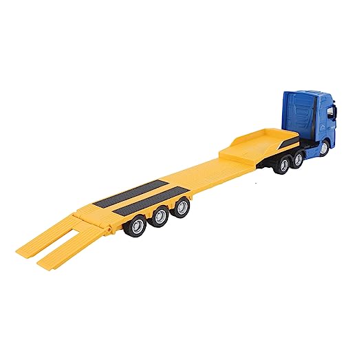 Naroote Tieflader-Anhänger-Spielzeug, Tieflader-Anhänger-Modell für über 8 Jahre Alt, Legierung ABS für den Außenbereich (Gelb)