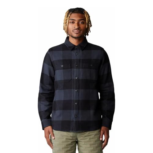Mountain Hardwear Men's Plusher Long Sleeve Shirt, Black Tatanka Check Print, Medium