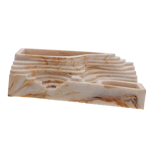 INOOMP ?岩素材耐久性リクガメ用フィーディングベイスン ペット給餌アクセサリー 滑らか表面レプルウォーターディッシュ大型水容器飼育箱対応