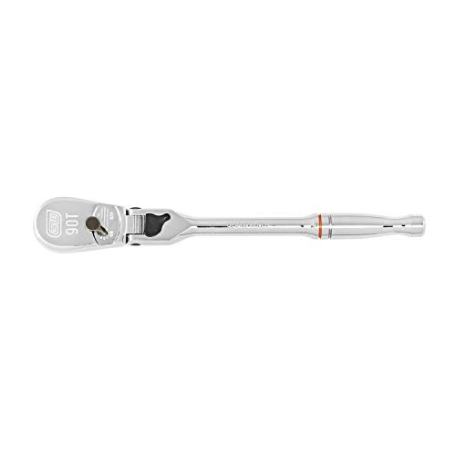 Image of GEARWRENCH 2 Pc. 1 /4 inch & 3 /8 inch Drive 90 Tooth Locking Flex Head Teardrop Ratchet Set - 81274T, Chrome