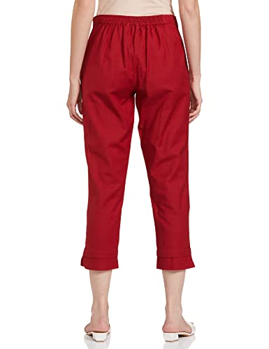 Image of BIBA Women Cotton Blend Regular Solid Pants