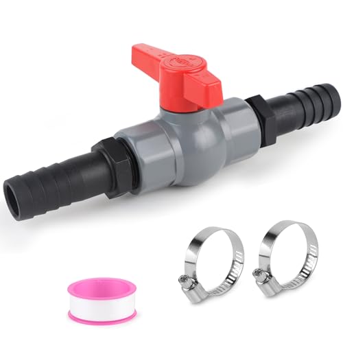 SWAWIS Robinet à boisseau sphérique avec raccord PVC 1 vanne d'arrêt 1