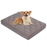 PJDDP Orthopädisches Hundebett, Hundekissen Mit Eierförmiger Kistenschaum, Wasserdicht Hundesofa Mit rutschfeste Unterseite, Für Große, Mittelgroße Hunde,Braun,L