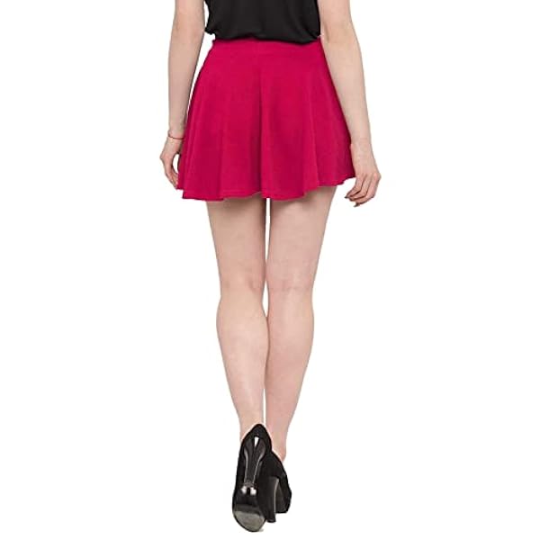 Kalagiri Polyester Lycra High Vest Flare Knit Skater Minifalda Corta para Mujer Combo 3 Falda