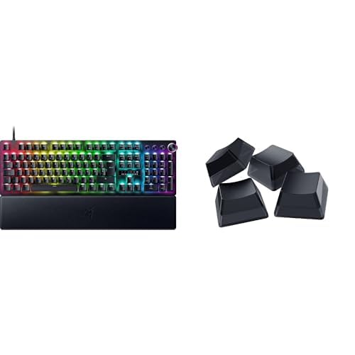 Razer Huntsman V3 Pro + Phantom Tastenkappen-Set - (Analoges optisches E-Sport-Tastatur - Snap Tap - Rapid Trigger - Schnellfeuer-Modus - Multifunktionaler Drehregler) QWERTZ DE-Layout | Schwarz