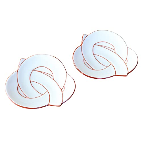 有田焼やきもの市場 New Year Party Supplies Japanase Small Plate 4.3 inches in Diameter Set of 2 Shusen-Musubi Arita Imari ware Made in Japan Porcelain