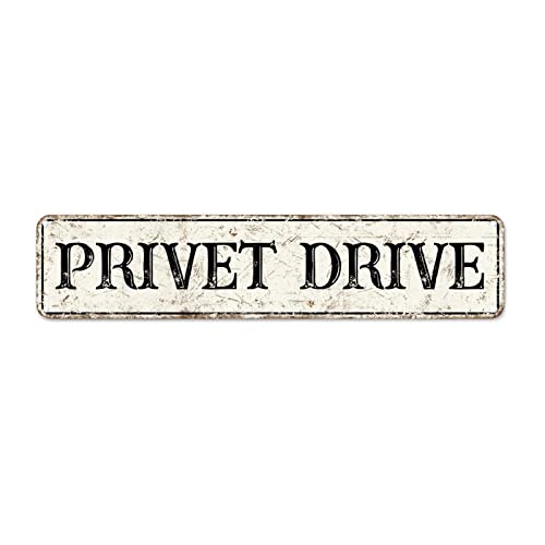 Privet Drive Custom Street Sign Privet Drive Signs Vintage Privet Drive Decor Metal Tin Sign Wall Art Farmhouse Decorative Sign Rustic For Bedroom Cafe Bar Office Garage 18x4in
