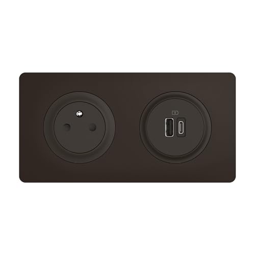 LEGRAND - Prise Electrique Murale Céliane Surface Confort + Double Chargeur USB Type A+C avec Plaque et Boîte à Encastrer - Prise Affleurante avec Socle Rétractable...