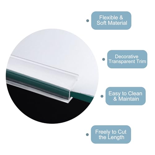 QUARKZMAN 2 Stück U-Kanal-Kantenschutz, 4,9 ft Länge Gummischutzdichtungsstreifen Kantenschutz passend für 1-2 mm Kanten, (9/32 B x 5/32 H) Transparent