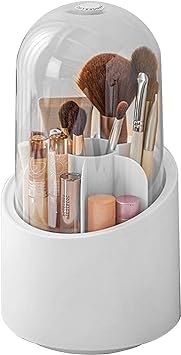 Organizador de Maquiagem, Organizador de Pincéis de Maquiagem, Giratorio 360° Com Tampa, Organizador de Maquiagem Giratório, Porta Pincel, Organizador Pincel para Viagem