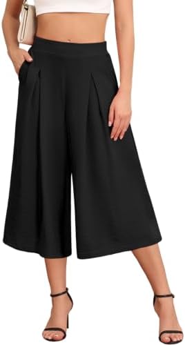 Askyes Women's Wide Leg Lounge Capri Pants
