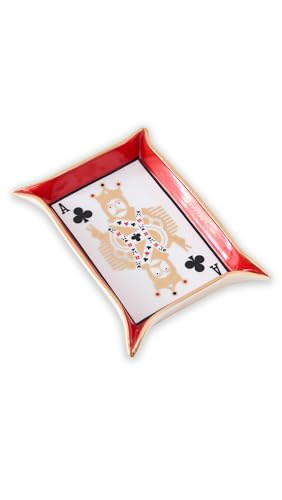 Jonathan Adler Women\'s Dealer\'s Choice Valet Tray, Red/White/Black/Brass, One Size