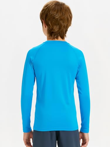 Image of DEVOROPA Youth Boys Compression Shirt Long /Short Sleeve Football Baseball Undershirt Quick Dry Kids Sports Baselayer Crewneck