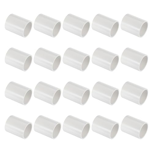 PATIKIL Accoppiatore per Tubo in PVC da 1-1/4, 20 Pezzi Connettore a Presa per Tubo Dritto per Uso Estensione Tubi Sistemi di Irrigazione a Goccia Sprinkler Industriale Domestico, Bianco