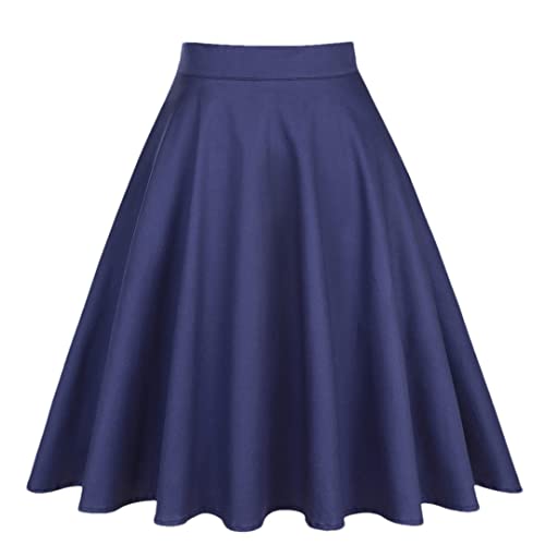 Jupe évasée vintage bleu vif pour sublimer la silhouette taille haute 44