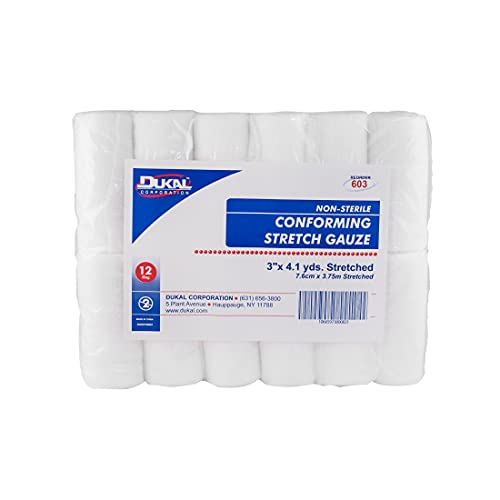 Cinta de gasa elástica Dukal modelo 603, no estéril, 3" de ancho x 4.1 yardas de largo (12 paquetes de 8 unidades) (paquete de 96) miniatura 2