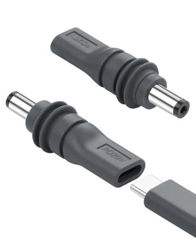 CERRXIAN 2 Pack Adaptador USB C a DC 5.5mm x 2.1mm miniatura 1