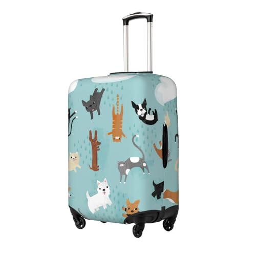 Raining Cats & Dogs Print Luggage Suitcase Covers Elastic Washable Luggage Protector Luggage Covers For Suitcase2