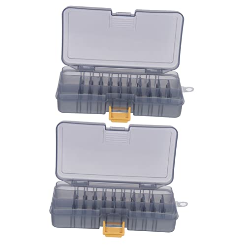 TOYANDONA 2Pcs Fishing Tackle Storage Box Durable Fishing Gear Organizer with Multiple Convenient Outdoor Fishing Supplies for Hooks and