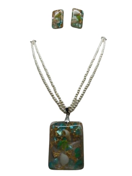 Patra Fation Jewellery Resing Necklace Set for Women, Green Style Enthusiasts-picture-34