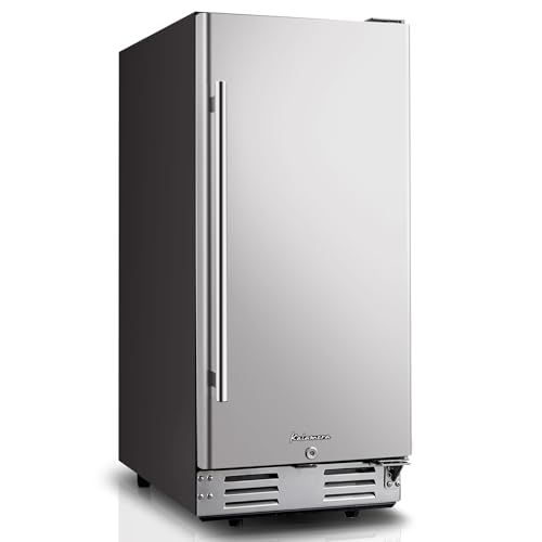 Kalamera Beverage Refrigerator, 15 inch Under Counter Beer Fridge for 104 Cans w/ 32-41℉ Temperature Range, Drink Fridge with Stainless Steel Door…