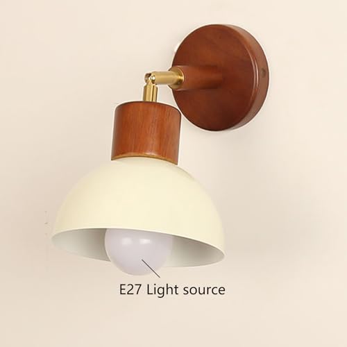 Iluminación de pared interior madera diseño nórdico vintage blanco E27 2