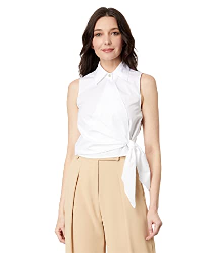 Vince Sleeveless Wrap Shirt Optic White 10