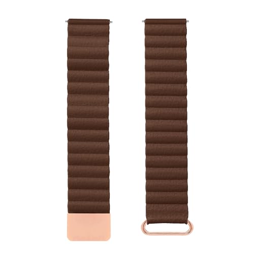 Image of ACM Watch Strap 20mm compatible with Compaq Q Watch Smartwatch | Magnetic Leather Luxury Belt Band