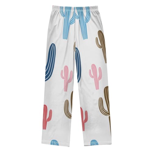 J JOYSAY Various Cactus Plant White Pajamas Pants Soft Long Pajama Bottoms Lounge Sleep Pants Size S-XL2