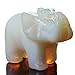 YWG Stone Opal Opalite Elephant 1.5 Inches Statue Crafts Natural Stone Carved Figurine Chakra Carving Stones Healing Reiki Free Pouch (Opal)