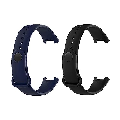 Image of Tiwkka for Redmi Smart Band Pro Breathable Silicone Material Strap for Men & Women Silicone Waterproof Replacement Watch Straps (NavyBlue & Black)