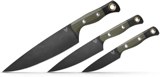 Benchmade - 3 Piece Cutlery Knife Set, OD Green G10 Handle with Black G10 Bolster (4000BK-01)