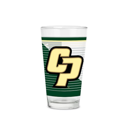 Rico Industries NCAA Cal Poly Mustangs Standard 16 oz Pint Glasses with Digitally Printed Logo, Classic Drinking Glass - Great for Every Day Use