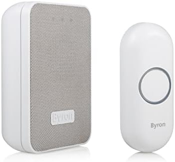 Byron DBY-22321 Wireless Portable Doorbell Set, 150 m Range, 16 Melodies, Visual Alert System