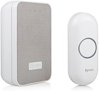 Byron DBY-22321 Wireless Portable Doorbell Set, 150 m Range, 16 Melodies, Visual Alert System