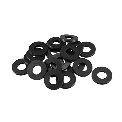 Image of TOP-VIGOR 20Pcs Rubber Flat Washers, 25mm OD 12mm ID 3mm Thickness Heavy Duty Black Rubber Grommet Vibration Damping Pads Sealing Gasket Washers for Faucet Pipe Water Hose Fastener Bolt