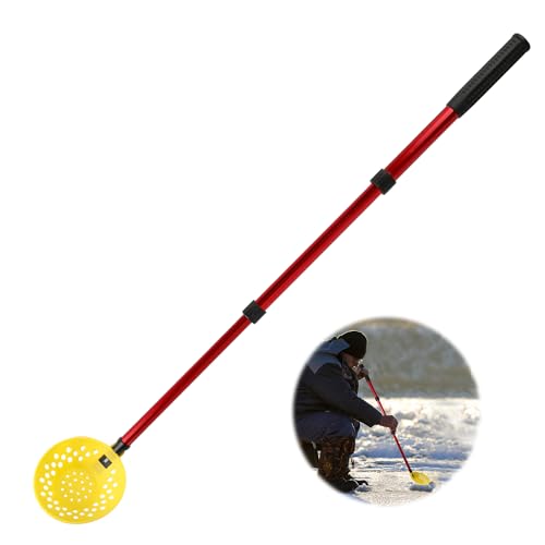 Scalable Winter Ice Fishing Skimmer Scoop, Ice Fishing Gear Equipment Adjustable Ice Fishing Scooper with Long Handle Ice Fishing Ladle for Scooping Out Ice While Fishing