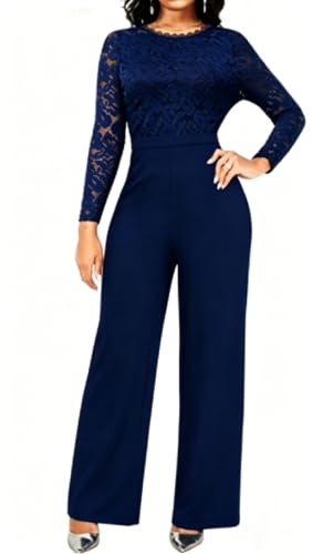 sexycherry Navy Formal Jumpsuits for Women Evening Cocktail Rompers,L