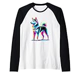 Paint Art Norwegian Buhund Camiseta Manga Raglan