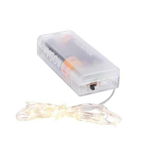 Ideen mit Herz LED-Draht-Lichterkette | 1,5 cm Lichtabstand | extra kleiner Lampenabstand | warmweiß | batteriebetrieben | inkl. Timer-Funktion (30 LEDs | 75 cm Kabellänge)