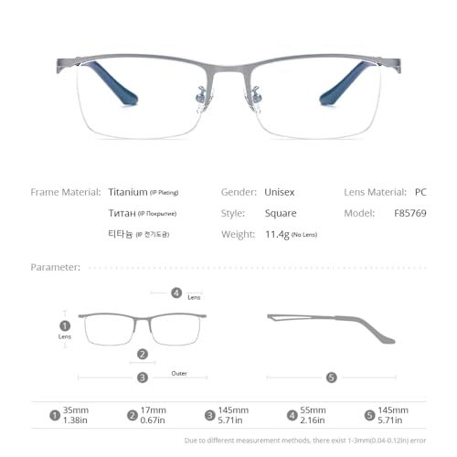 Image of FONEX Pure Titanium Glasses Frame Men Square Eyeglasses Optical Eyewear F85775